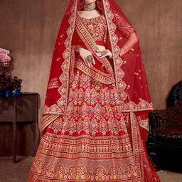 Zeel Clothing Embroidered Sequinned Semi-Stitched Lehenga & Unstitched Blouse With Dupatta-picture-20