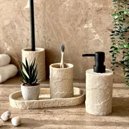 Mason Home Set Of 3 Textured Polyresin Bath Accessories Set-picture-48