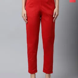 Valles365 by S.C. Women Pack Of 2 Regular Fit Woolen Trousers-picture-14