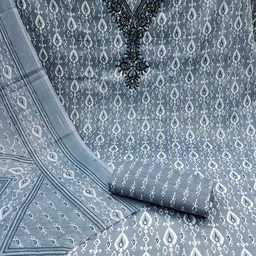 HERE&NOW Embellished Unstitched Dress Material image 5