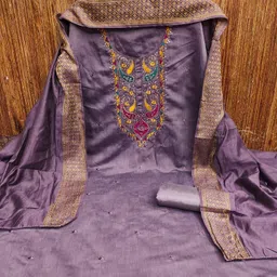 HERE&NOW Paisley Embroidered Sequinned Unstitched Dress Material-picture-23