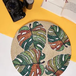 Myntra Elegant Homes 4-Pcs Beige & Green Textured Table Placement-image-62