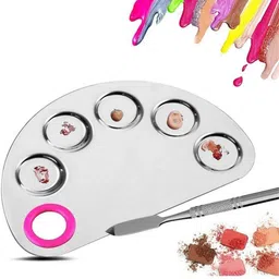 gybest Stainless Steel Makeup Mixing SemiCircular Blending Palette With Spatula-picture-21