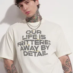 HIGHLANDER Typography Round Neck Printed Drop-Shoulder Sleeves T-shirt-picture-23