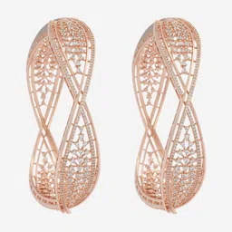Kushal's Fashion Jewellery Set Of 2 Rose Gold-Plated Cubic Zirconia-Studded Bangles image 4