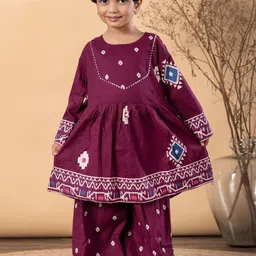 Readiprint Girls Geometric Printed Cotton A-Line Kurta with Sharara-picture-37