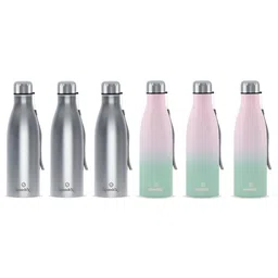 Speedex Silver-Toned & Pink 6 Pieces Stainless Steel Water Bottle - 1000 ml Each-image-16