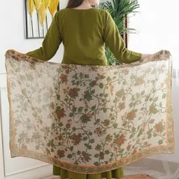 SRILICA Women Ethnic Motifs Embroidered Regular Thread Work Kurta with Trousers & With Dupatta image 3