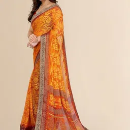 DIVASTRI Pure Chiffon Fusion Saree image 4