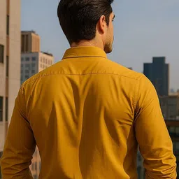 encore by INVICTUS Men Classic Fit Solid Spread Collar Satin Casual Shirt image 2