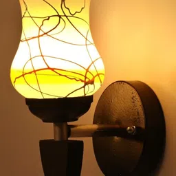 1ST TIME Orange & White Pack of 4 Glass Traditional Cylinder Shaped Wall Lamp image 5