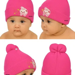 ketkar Unisex Kids Embroidered Woollen Beanie image 3