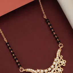 ABDESIGNS Rose Gold-Plated Artificial Stones and Beads Mangalsutra-picture-32