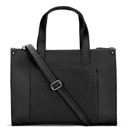 ALL ABOUT HER Textured PU Oversized Structured Tote Bag with Cut Work-picture-13