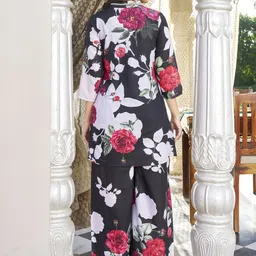 AARAAS Floral Printed V-Neck Pure Cotton Tunic & Palazzos image 5