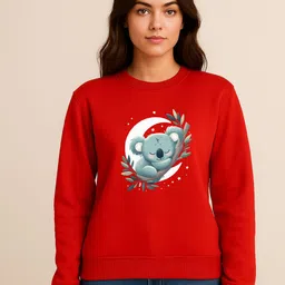 Anikmart Women Graphic Printed Round Neck Long Sleeves Organic Cotton Sweatshirt-picture-21