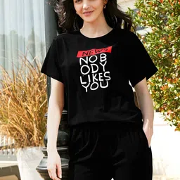 Zeyo Printed Round Neck T-Shirt With Jogger image 2