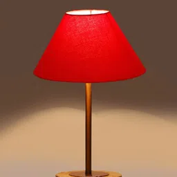 Devansh Red Wood Industrial Frusturical Shaped Table Lamp image 4