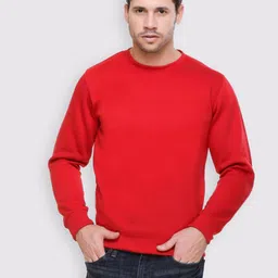 Obaan Men Solid Round Neck Pullover Sweatshirt image 4