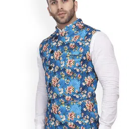 VEERA PARIDHAAN Printed Cotton Nehru Jacket image 2