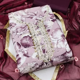 SAINOOR Embellished Semi-Stitched Dress Material-image-58