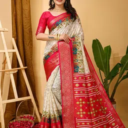 Mitera Ethnic Motifs Zari Art Silk Banarasi Saree-picture-28