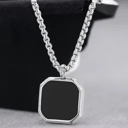 Omaya Jewels Silver-Tone Square Pendants With Chains-picture-36