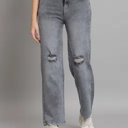 DehlizeTrendz Women Boyfriend Fit Slash Knee Heavy Fade Jeans-picture-21