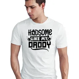 Seekbuylove Typography Printed Round Neck Short Sleeves Regular Fit Cotton T-shirt-picture-18