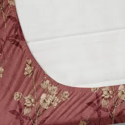 FINE TEX WORLD Purple & Beige 210 TC Single Bedsheet with 1 Pillow Covers image 4