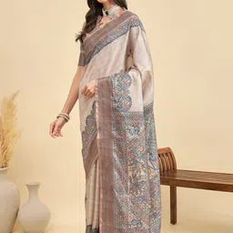 KALINI Ethnic Motifs Silk Blend Designer Tussar Saree image 5