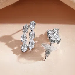 Rubans Rhodium-Plated Crystal & American Diamond-Studded Jewellery Set image 4