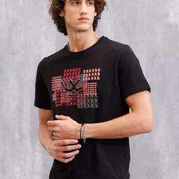 WROGN Men Graphic Printed Round Neck Cotton T-shirt-image-89