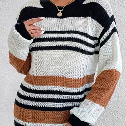 HERE&NOW Striped Round Neck Pullover-picture-31
