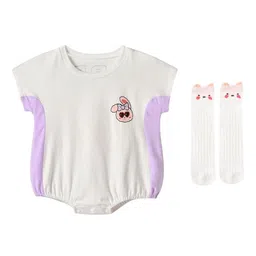 StyleCast x Revolte Infant Girls Printed Cotton Bodysuit With Socks-image-37