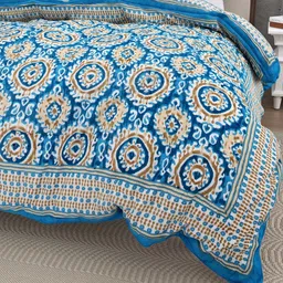 Myntra Elegant Homes Multi 200 GSM Ethnic Motifs Cotton AC Room Double Bed Quilt image 5