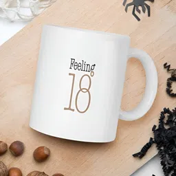 Mr UVD White & Gold-Toned Typography Printed Ceramic Glossy Mug-350ml image 2