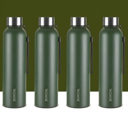 BOROSIL Green Set of 4 Stainless Steel Solid Water Bottle-picture-40