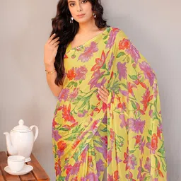 Garden Vareli Floral Print Pure Chiffon Saree image 2