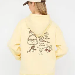 Trendyol Women Printed Hooded Pullover Sweatshirt-picture-38
