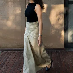 UNRUSH Tso Pure Cotton Wrap Maxi Skirt image 2