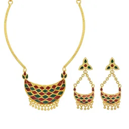 MEMOIR Gold Plated CZ Stone Studded Jewellery Set image 4