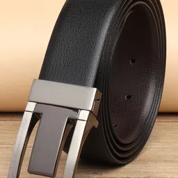 WINSOME DEAL Men Push Pin Closure Textured Formal Belt image 1
