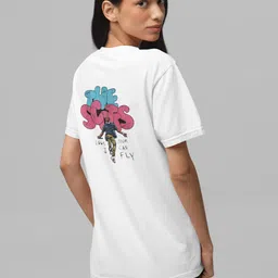 TheBTclub Women Activchill Graphic Printed Round Neck Cotton Relaxed Fit T-shirt-image-1