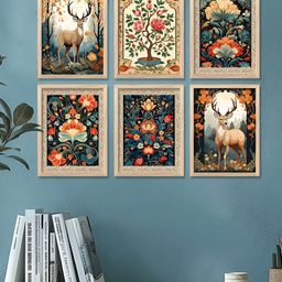 Kotart Brown & White 6 and more Piece Wood Abstract Wall Paintings-picture-10