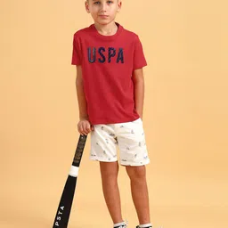 U.S. Polo Assn. Kids Boys Brand Logo Applique Pure Cotton T-shirt-picture-17