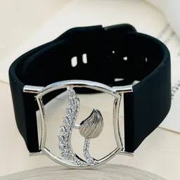ABDESIGNS Silver-Plated Artificial Stones and Beads Wraparound Bracelet-image-29