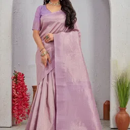 SATYAM WEAVES Woven Design Zari Silk Cotton Handloom Banarasi Saree-picture-48