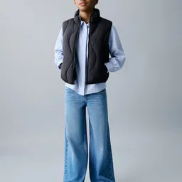 Mango Kids Girls Quilted Gilet Jacket-image-1