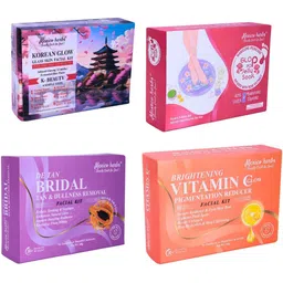 Mexico herbs Set Of 4 Korean Glow, Glop Pop, Bridal & Vitamin C Facial Kit - 10 g Each-image-1